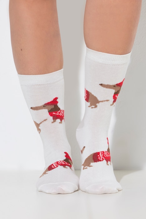 2 Pack Christmas Dachshund Socks