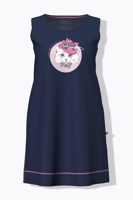 Longshirt, Katzenmotiv, Rundhals, ärmellos