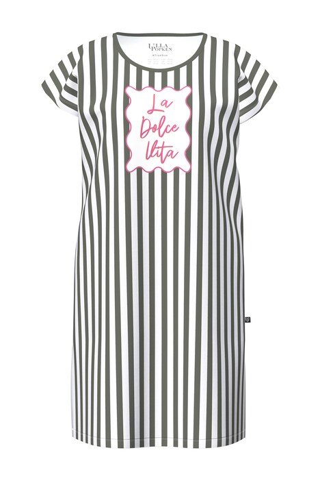 Dlouhé tričko, pruhy, písmo, kulatý výstřih, nabírané rukávy