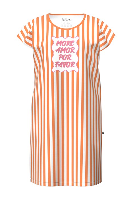 Dlouhé tričko, pruhy, písmo, kulatý výstřih, nabírané rukávy