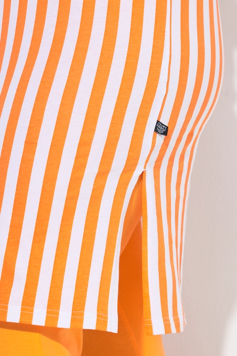 Chemise de nuit/grand T-shirt, rayures et message, manches évasées