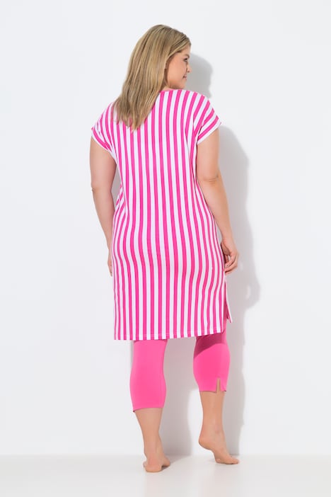 Bigshirt, raidallinen, kirjaimet, pyöreä pääntie, holkkihihat