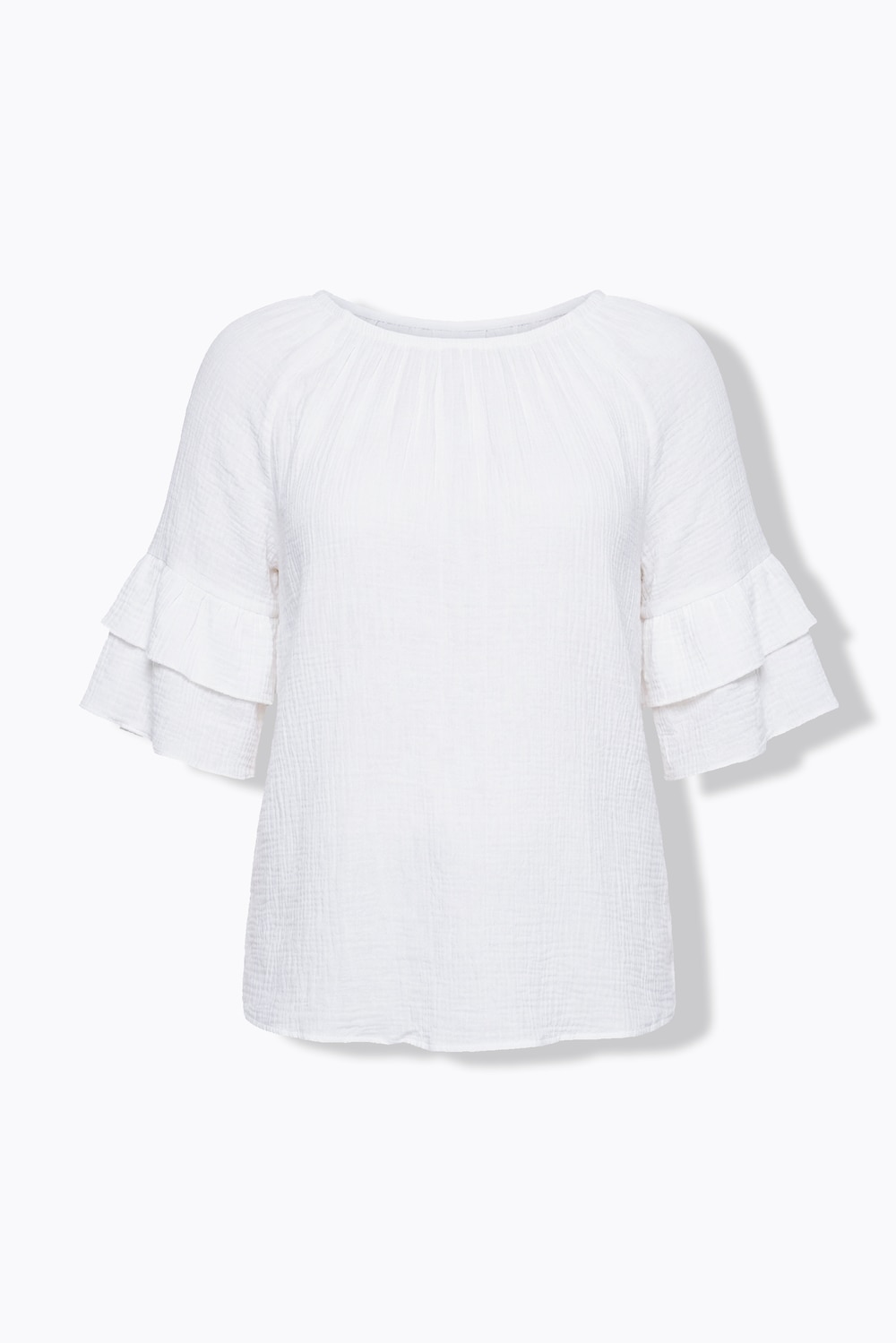 Stora storlekar Blus, Dam, vit, storlek: 52, Bomull, Mia Moda