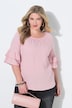 Bluse, A-Linie, Musselin, elastischer Carmen-Ausschnitt