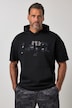 Hoodie Buik-Fit, fitness, korte mouwen, print, tot 7XL