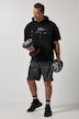 Hoodie Buik-Fit, fitness, korte mouwen, print, tot 7XL