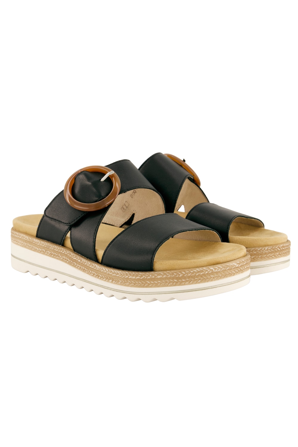 Stora storlekar Slip on-sandaler Remonte, Dam, svart, storlek: 38, Annat/Läder/Syntetfibrer, Ulla Popken