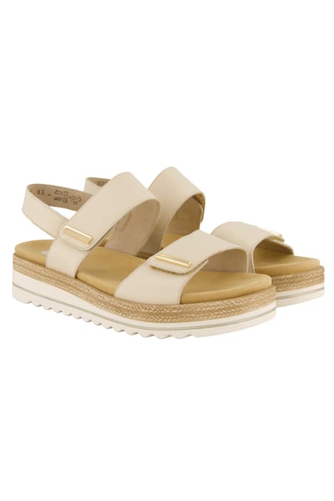 Kožené sandály Remonte, plochá podrážka, zapínání na suchý zip, šířka F 1/2