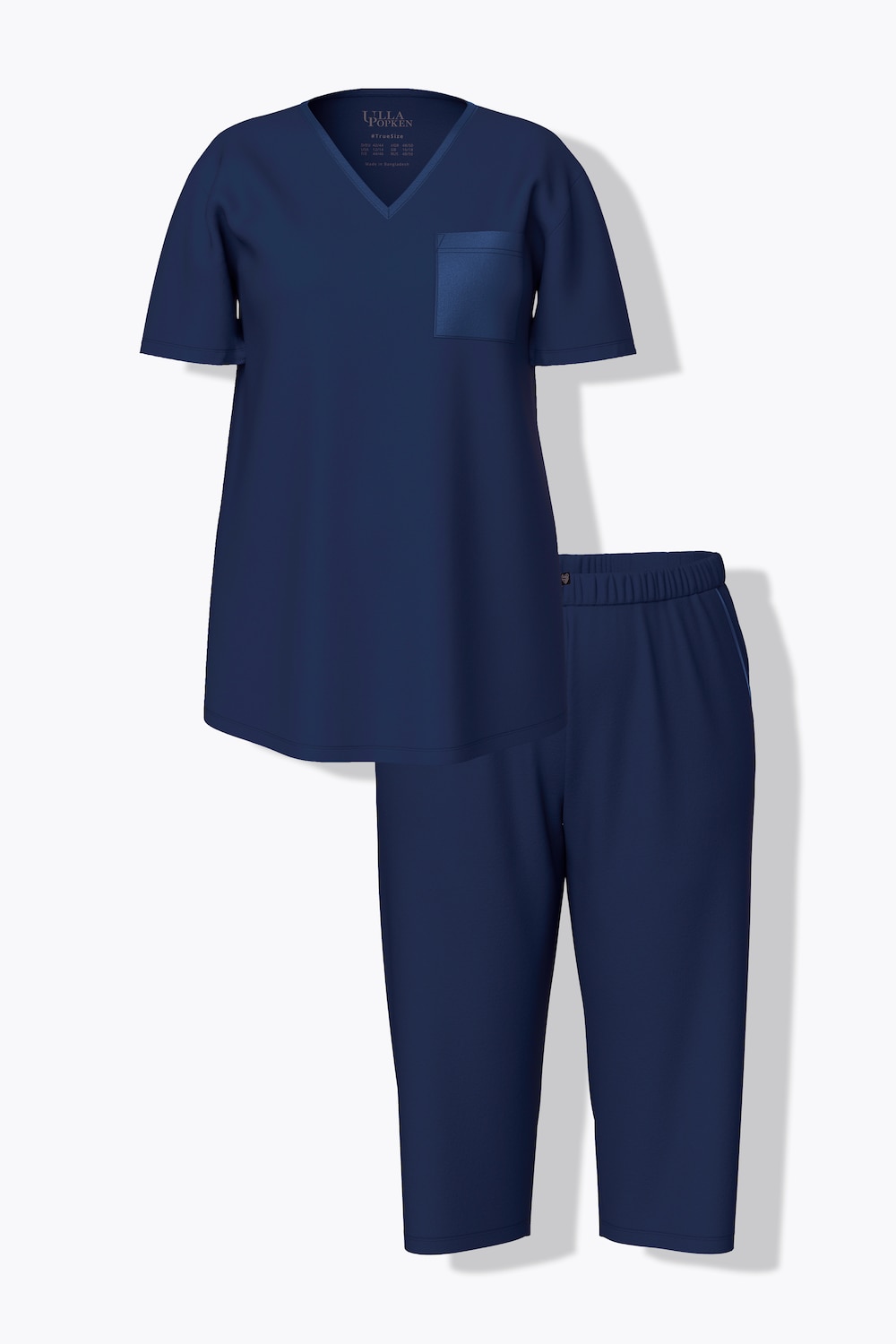 Stora storlekar Pyjamas, Dam, blå, storlek: 58/60, Bomull, Ulla Popken