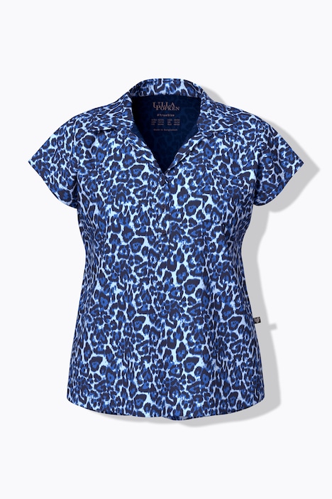 Pyjama motif léopard, col chemise et manches courtes