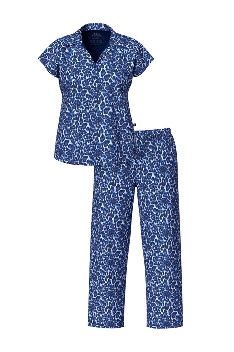 Pyžamo, leopardí vzor, košilový límec, polodlouhý rukáv