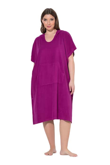 Froté pončo, kapuce, druky po stranách