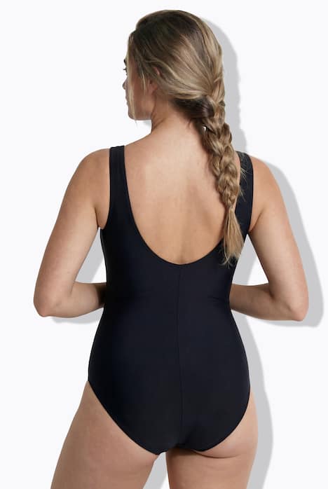 Badeanzug, Zierpaspeln, ohne Softcups, Rundhals