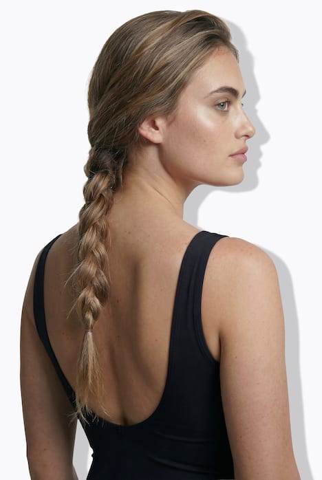 Badeanzug, Zierpaspeln, ohne Softcups, Rundhals