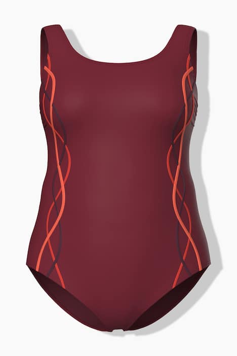 Badeanzug, Zierpaspeln, ohne Softcups, Rundhals