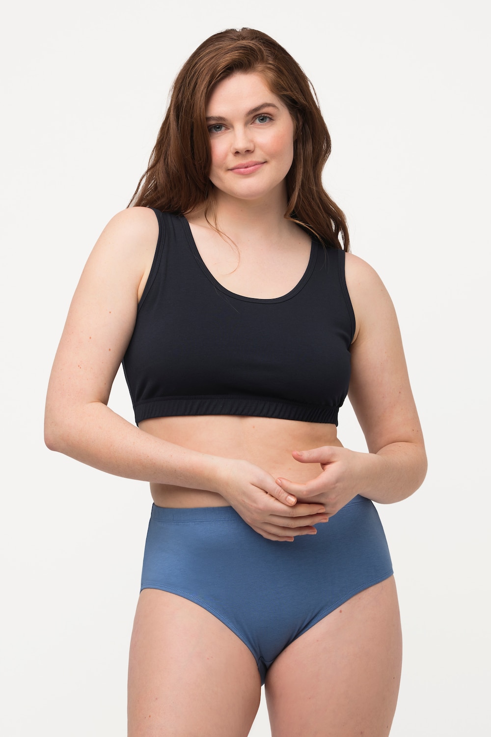 Thumbnail - Große Größen Bustier, Damen, blau, Größe: 58/60, Baumwolle, Ulla Popken