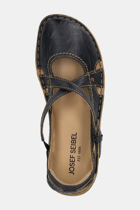 Sandales en cuir Josef Seibel, brides croisées - largeur&nbsp;G
