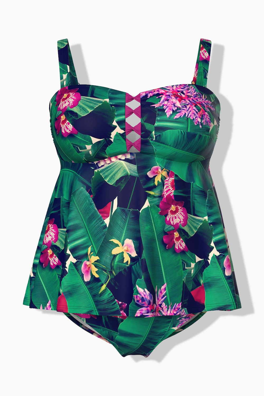 Tankini, Blüten, Softcups, Träger verstellbar, recycelt