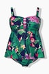 Tankini con fiori, materiale riciclato, spalline regolabili e coppe morbide
