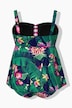 Tankini con fiori, materiale riciclato, spalline regolabili e coppe morbide
