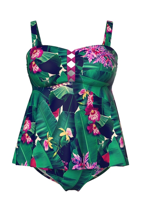 Tankini, květiny, měkké košíčky, nastavitelná ramínka podprsenky, recyklovaný materiál