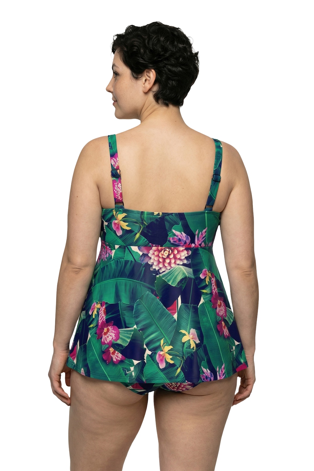 Stora storlekar Tankini, Dam, turkos, storlek: 46, Polyester/Elastan, Ulla Popken