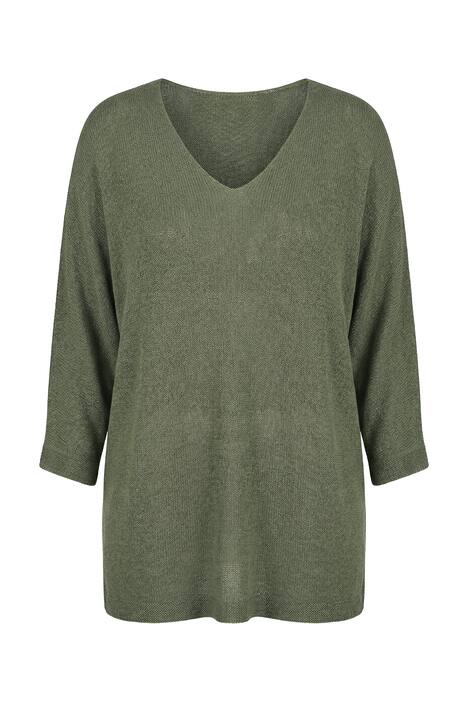 3/4 Sleeve Fine Knit Sweater