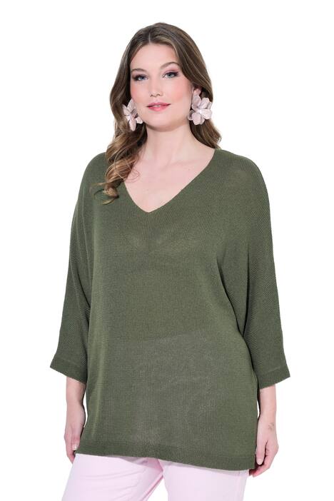 3/4 Sleeve Fine Knit Sweater