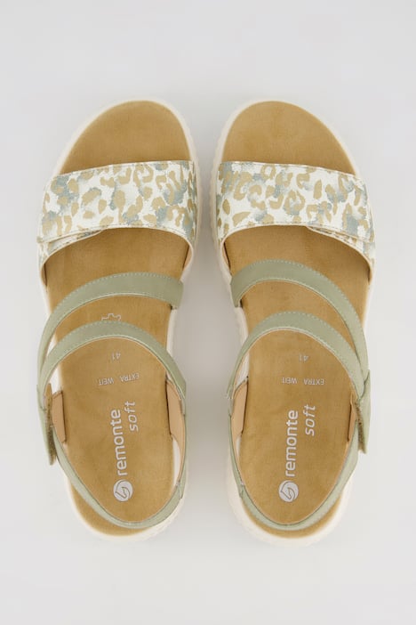 Remonte leren sandalen, Lite & Soft, klittenband, wijdte H