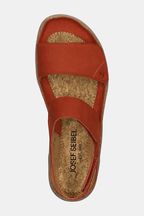 Leren blotevoetensandalen, Josef Seibel, klittenbandsluiting, wijdte G