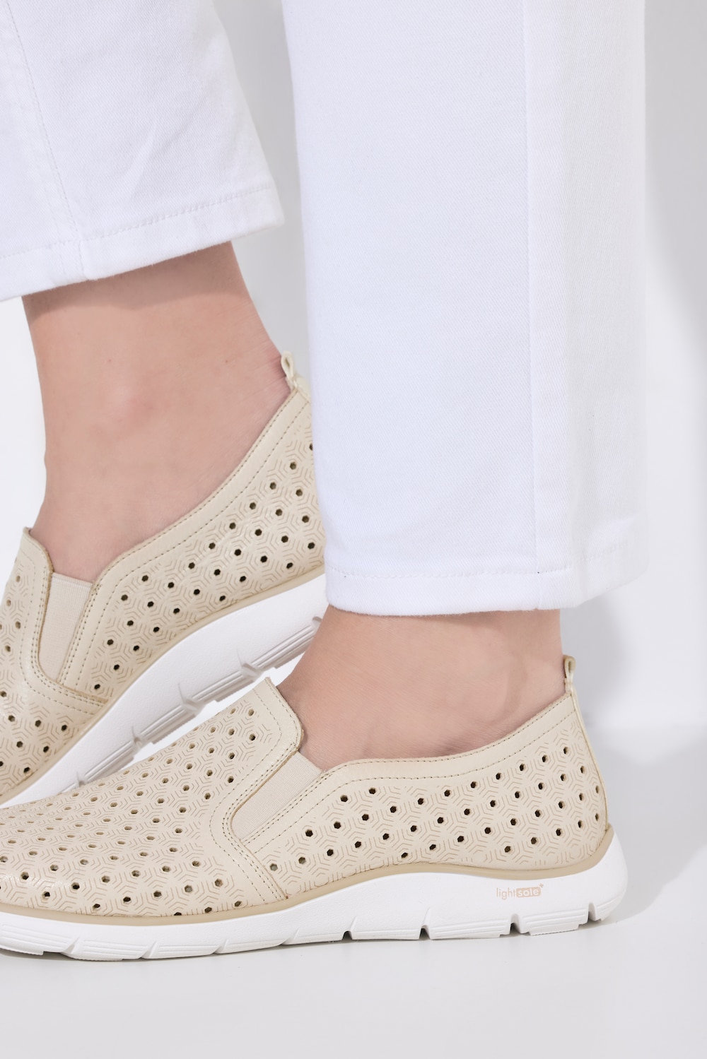 Stora storlekar Remonte Slip ons, Dam, vit, storlek: 38, Läder/Annat, Ulla Popken