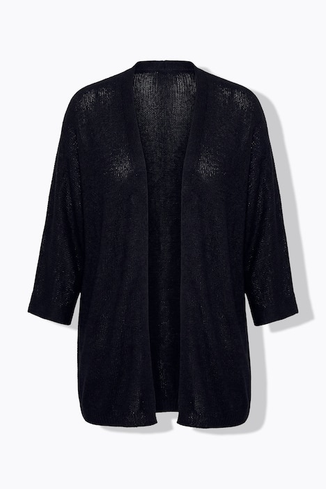 Strickjacke, offene Passform, 3/4-Fledermaus-Ärmel