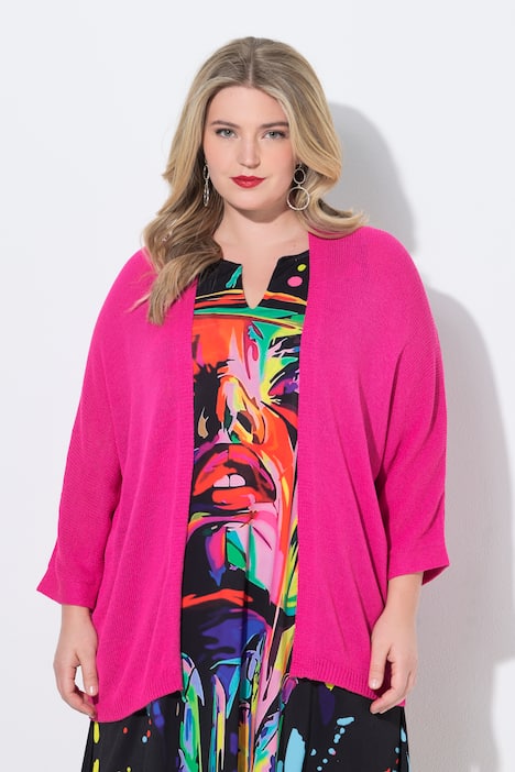 neuletakki, avonainen malli, 3/4-pituiset lepakkohihat