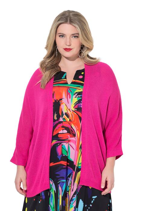 Pletený svetr, otevřený střih, 3/4 netopýří rukávy