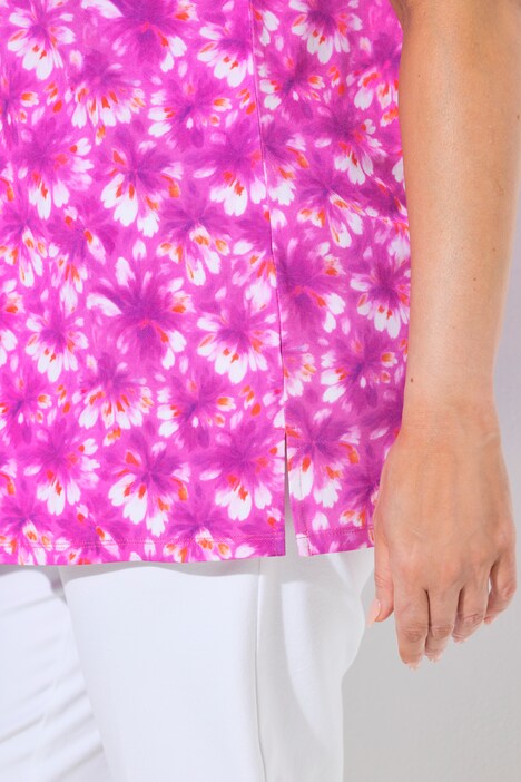 Slinky-Shirt, Zierfalte, A-Linie, V-Ausschnitt, Halbarm