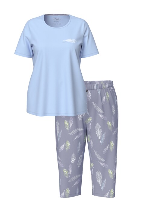 Pyžamo, potisk s pírky, kulatý výstřih, polodlouhý rukáv