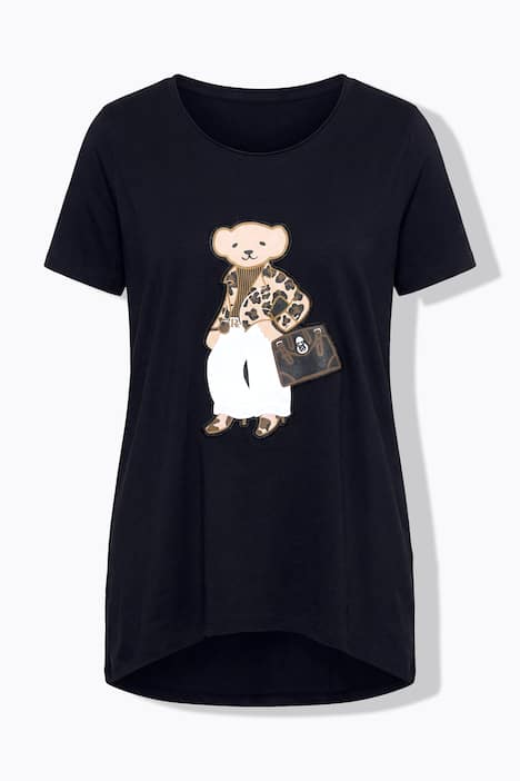 T-Shirt, A-Linie, Glitzer auf dem Teddybär