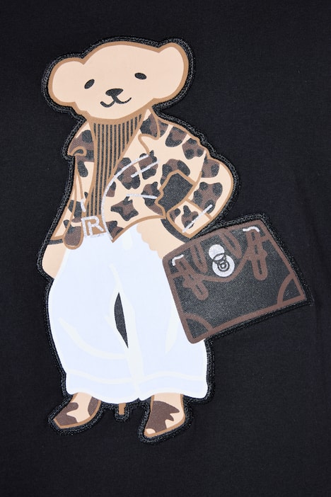 T-Shirt, A-Linie, Glitzer auf dem Teddybär