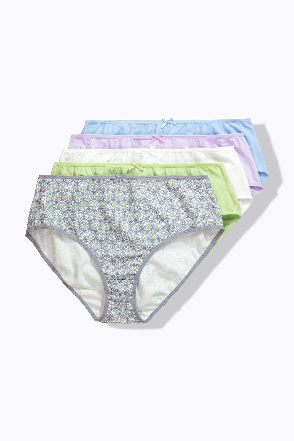 Midislips, 5er-Pack, Federn/helle Farben