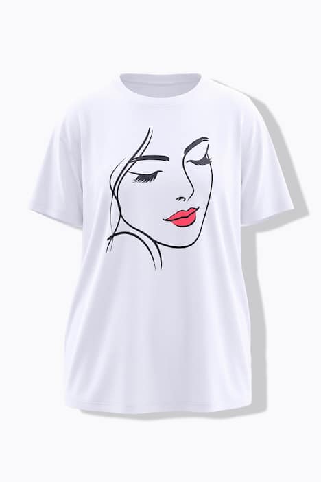 T-shirt dal taglio squadrato con design femminile e mezze maniche