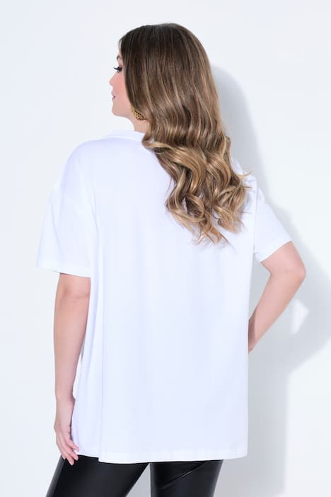 T-shirt dal taglio squadrato con design femminile e mezze maniche