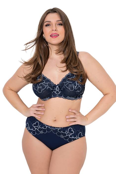 Midi kalhotky, dvoubarevná krajková vsadka, mikrovlákno