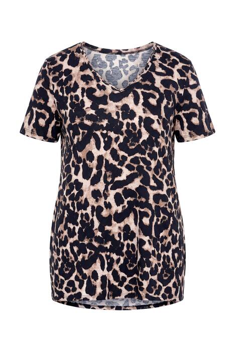 Oversized Rolled Edge Leopard Print Tee