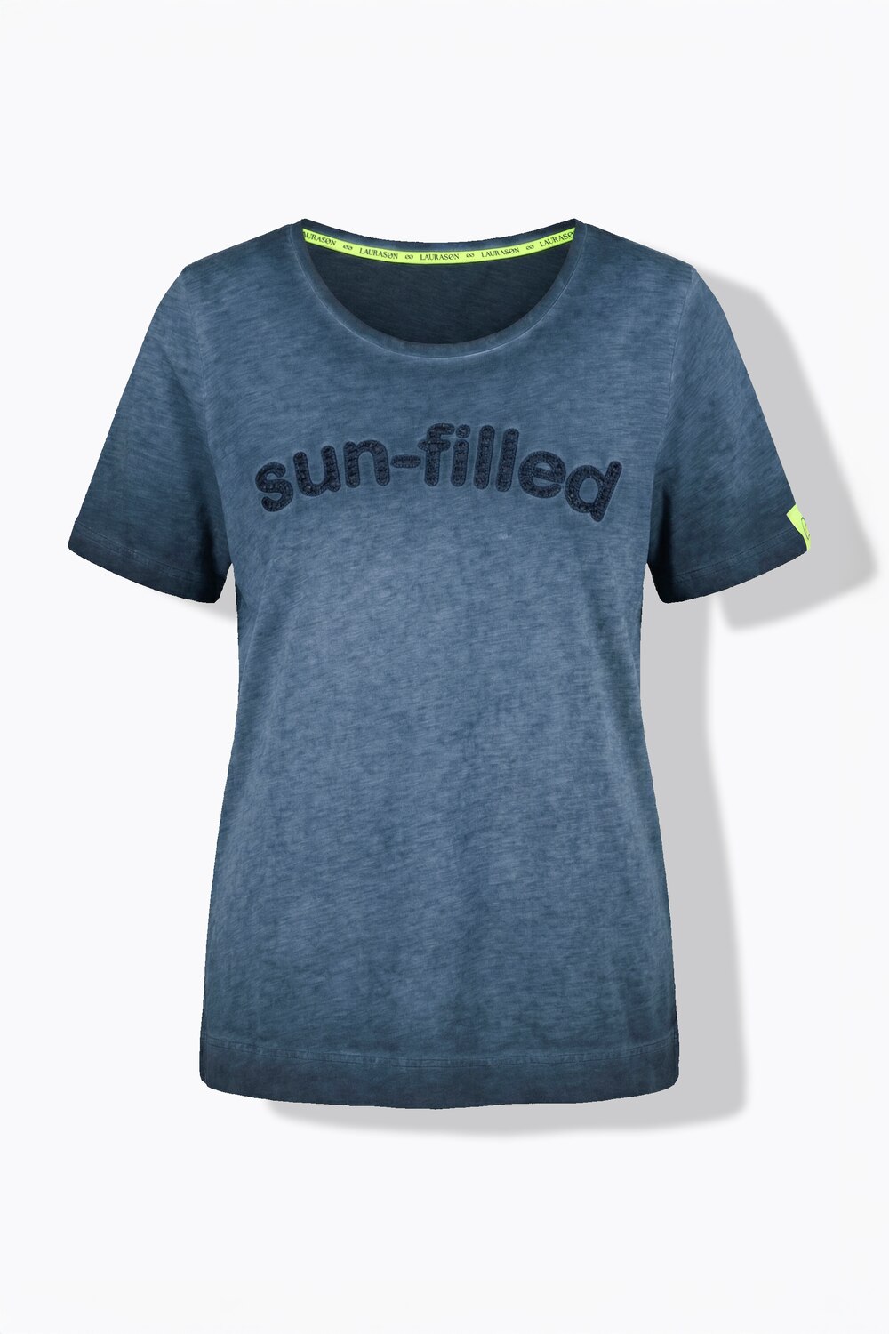 Stora storlekar T-shirt med rund hals, Dam, grå, storlek: 40/42, Bomull, LAURASON