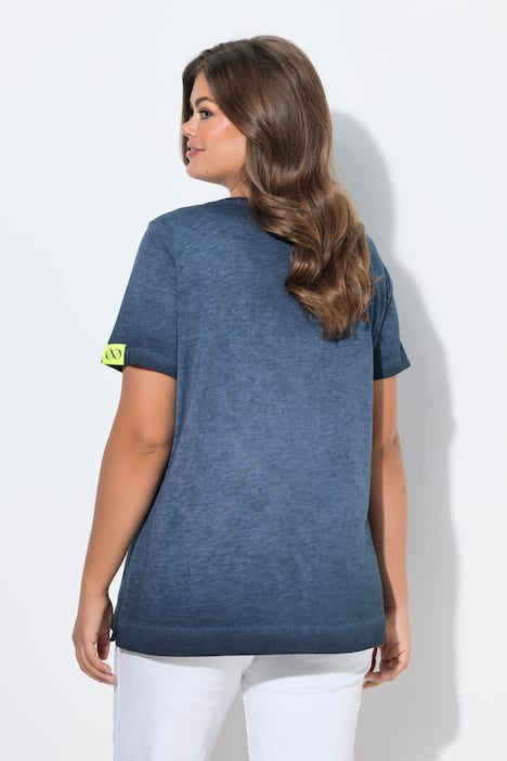 T-shirt, okrągły dekolt, krótki rękaw, haftowany napis