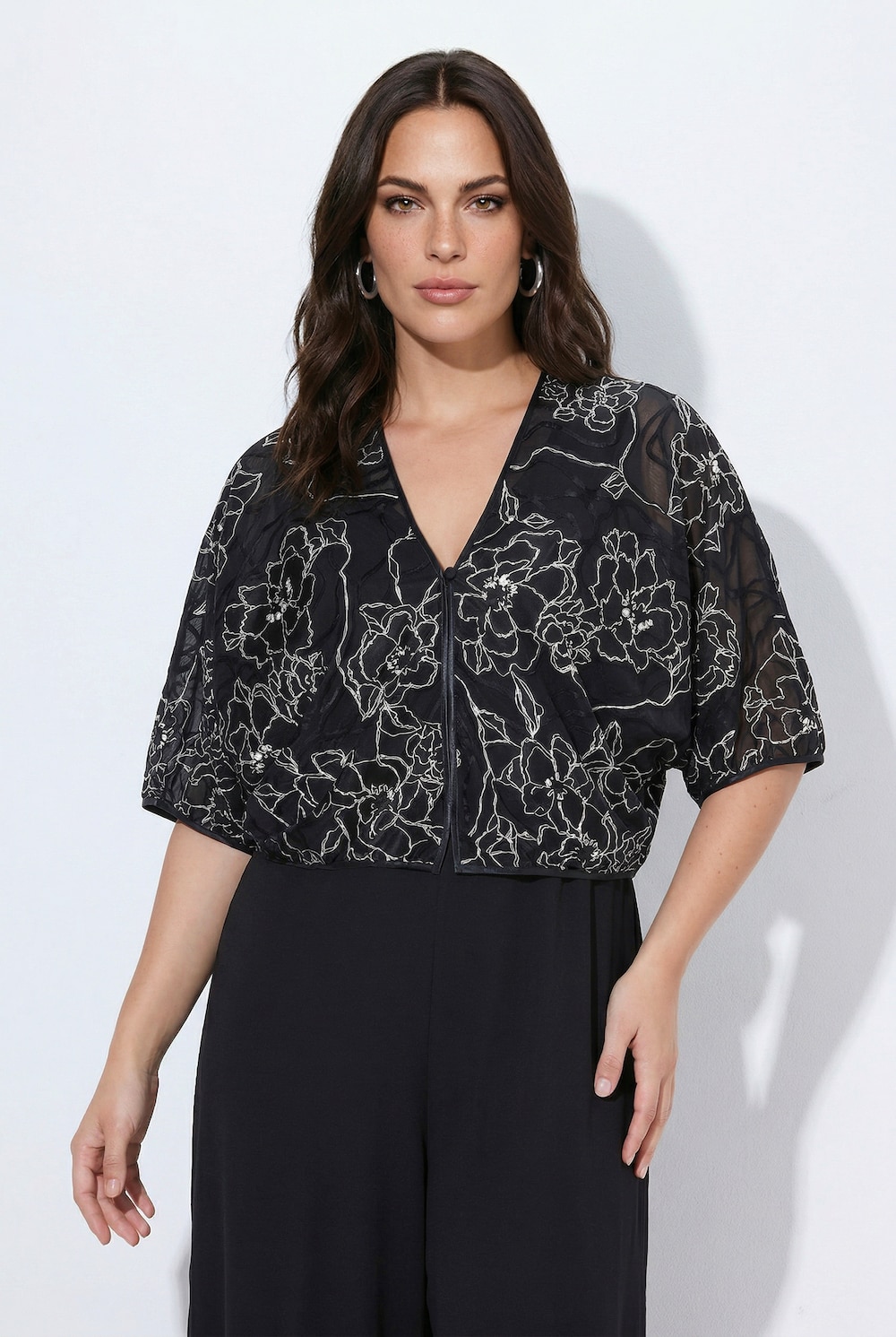 Bolero, Seidenmix, Oversized, Fledermausarm