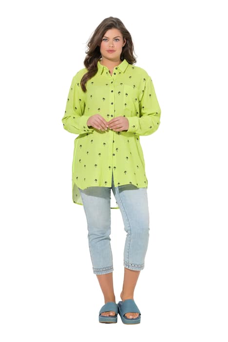 Mušelínová dlouhá košile, dlouhé rukávy, potisk