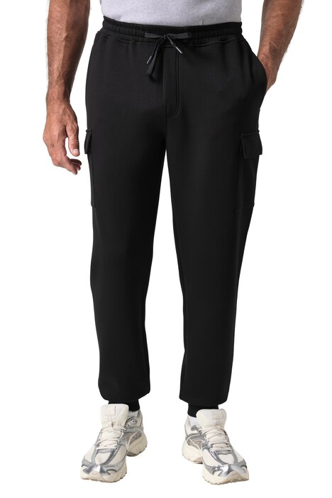Cargo pants, fitness, interlock sweat fabric, multiple pockets, elasticated waistband, up to 7XL