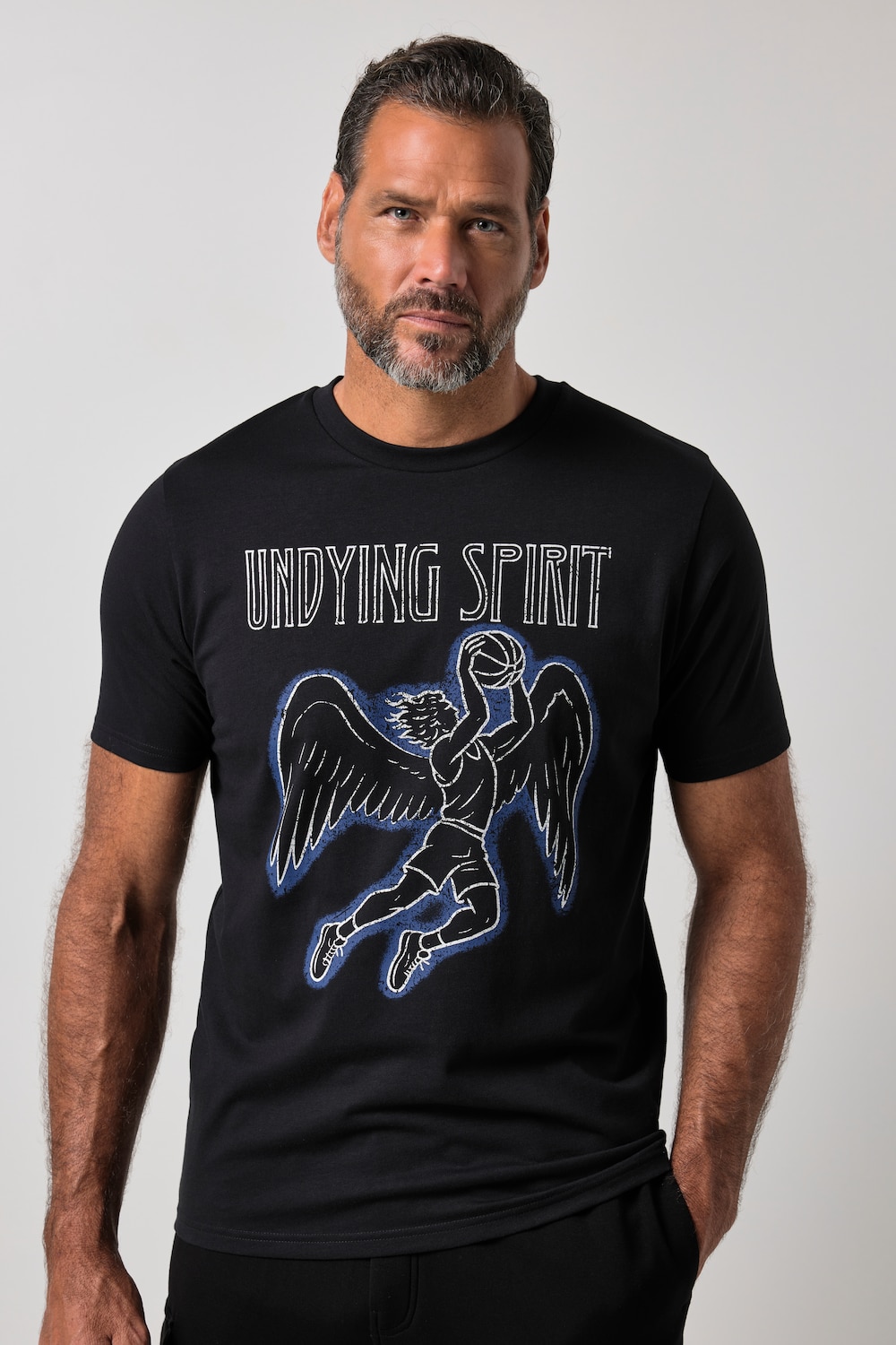 T-shirt, fitness, kortærmet, brystprint, QuickDry, op til 7 XL