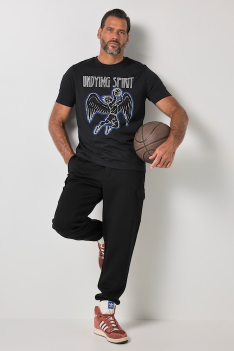 T-shirt, fitness, kortærmet, brystprint, QuickDry, op til 7 XL